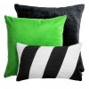 Schwarz-Grünes Set von dekorativen Kissen Velvet